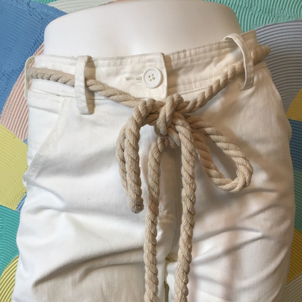 Free People white pants with rope string Sz 2