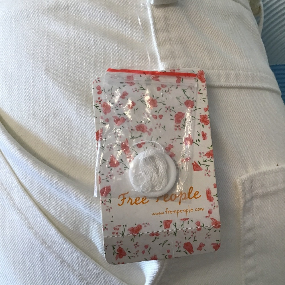 Free People white pants with rope string Sz 2