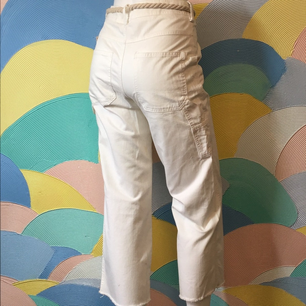 Free People white pants with rope string Sz 2