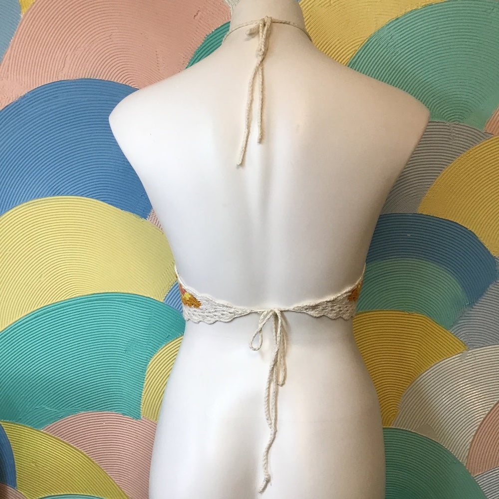 Beautiful Floral Knit Halter Top