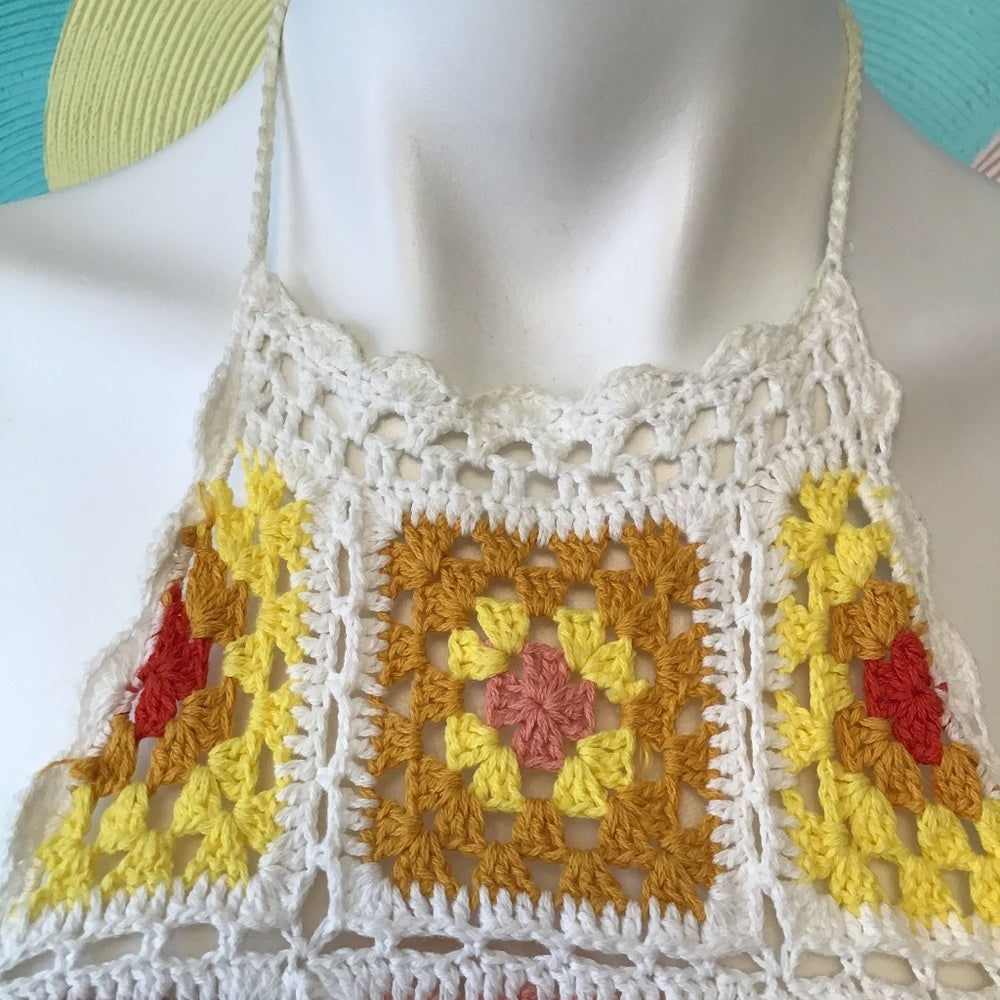 Beautiful Floral Knit Halter Top