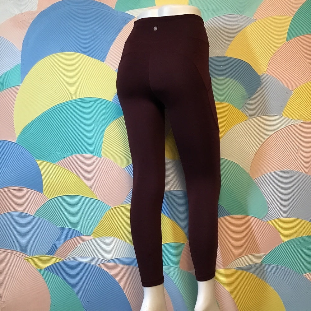 Lululemon maroon leggings size 2