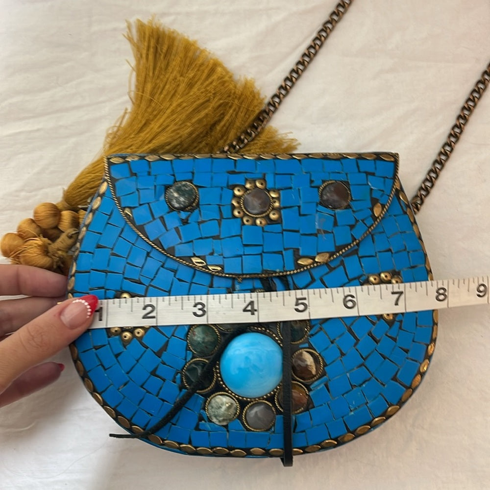 Sam Edelman RARE Metal Stone hard shell Purse