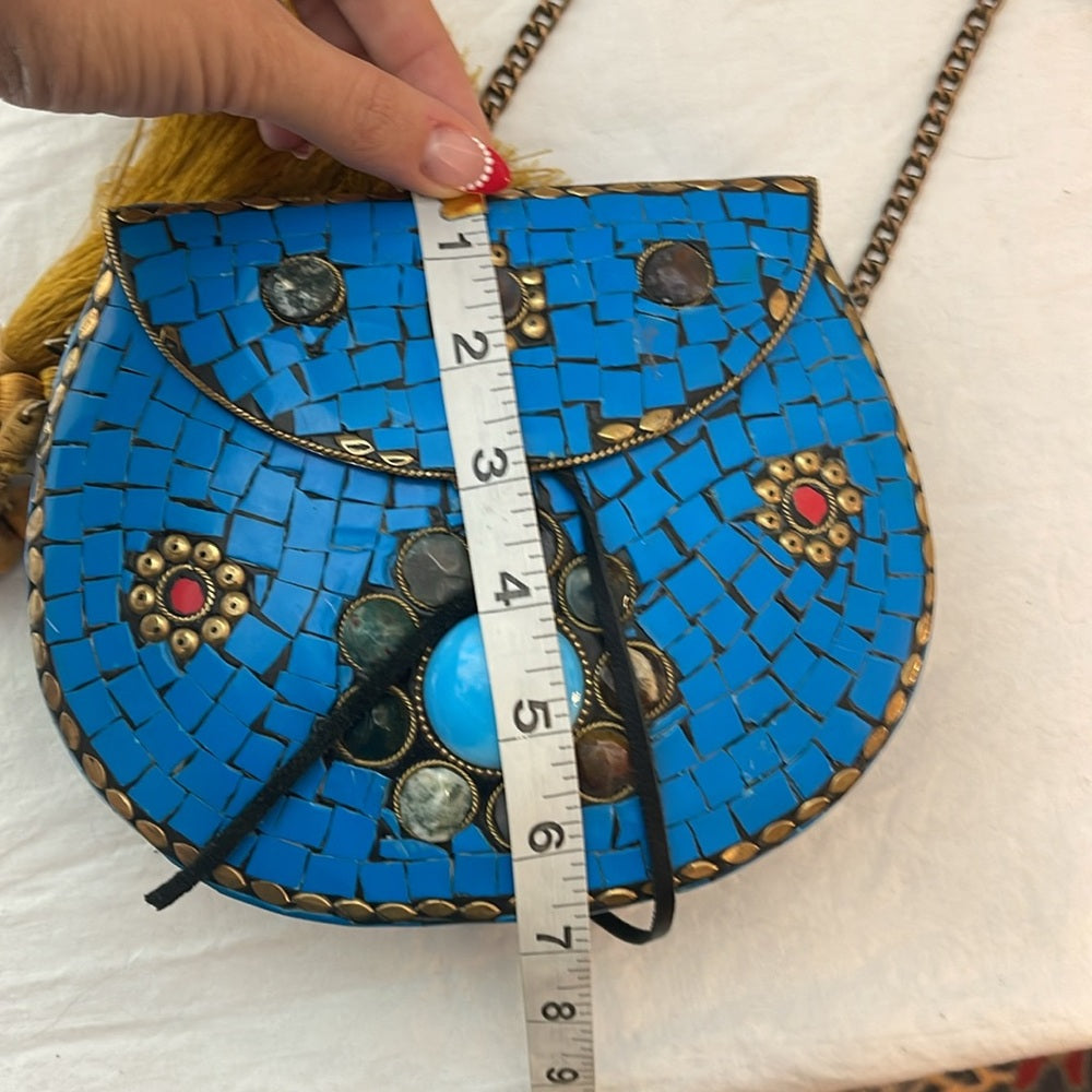 Sam Edelman RARE Metal Stone hard shell Purse