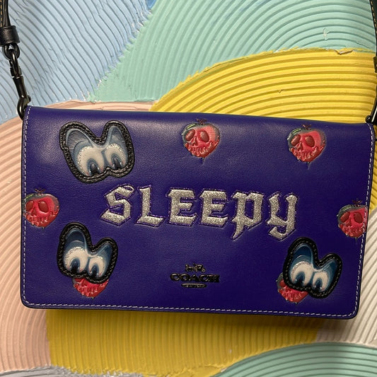 RARE Coach Disney A Dark Fairytale Leather Bag Snow White sparkly, sleepy apple