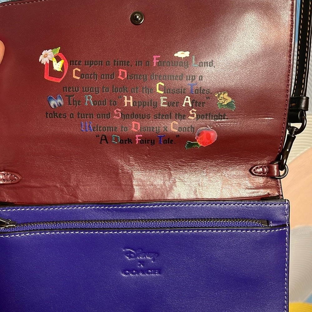RARE Coach Disney A Dark Fairytale Leather Bag Snow White sparkly, sleepy apple