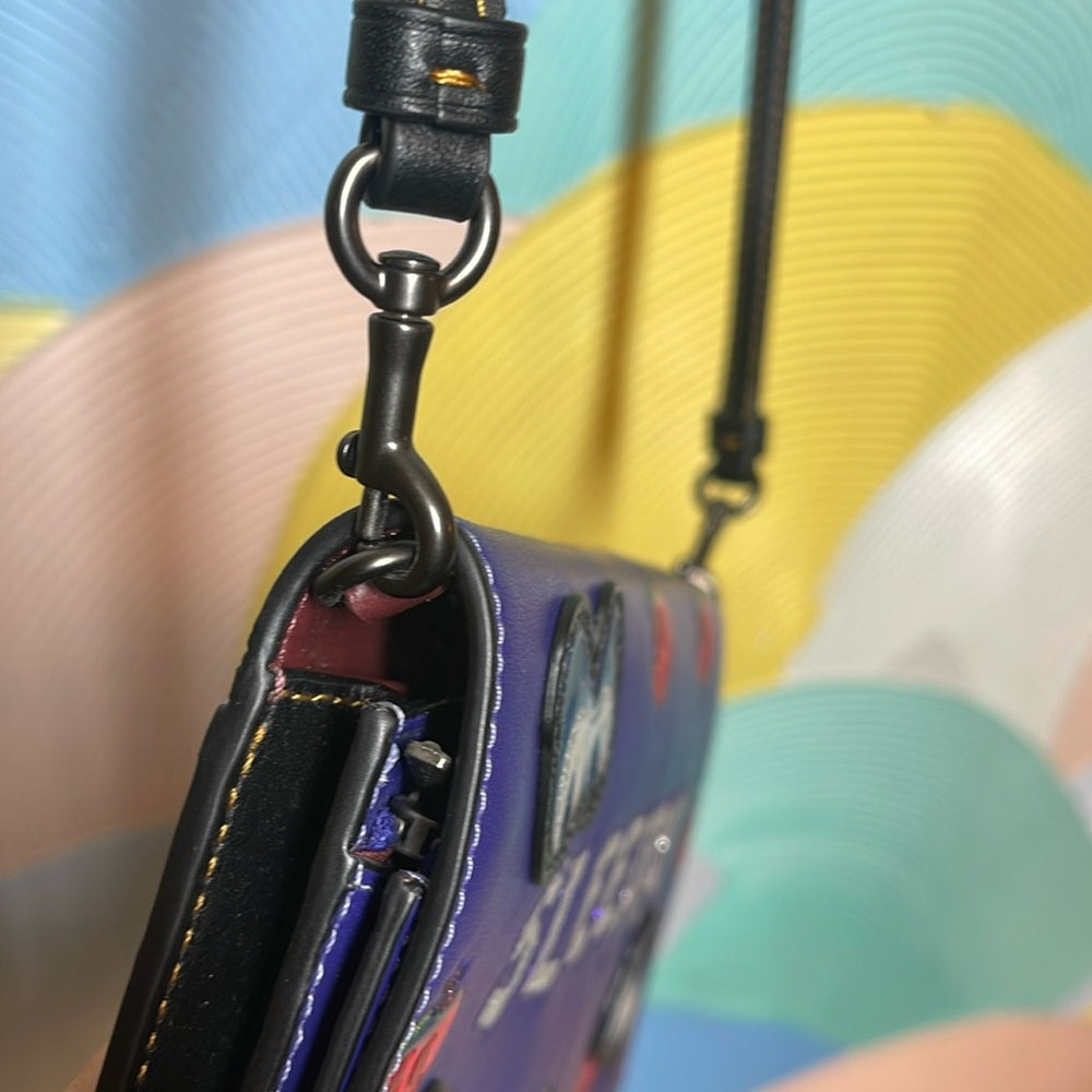 RARE Coach Disney A Dark Fairytale Leather Bag Snow White sparkly, sleepy apple