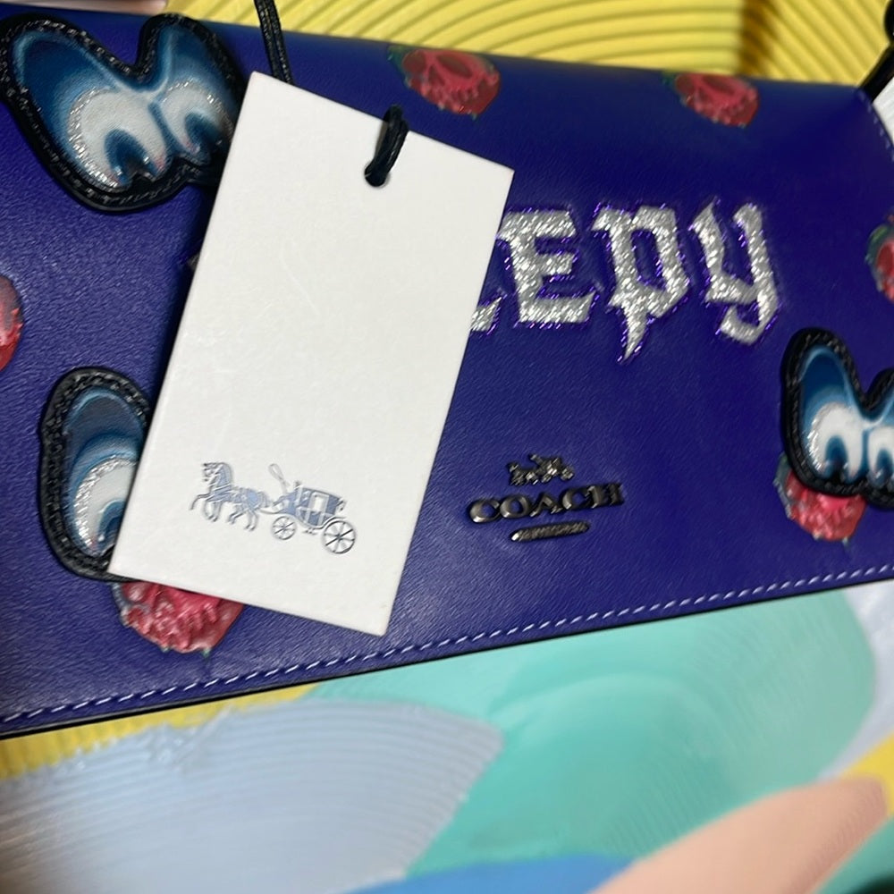 RARE Coach Disney A Dark Fairytale Leather Bag Snow White sparkly, sleepy apple