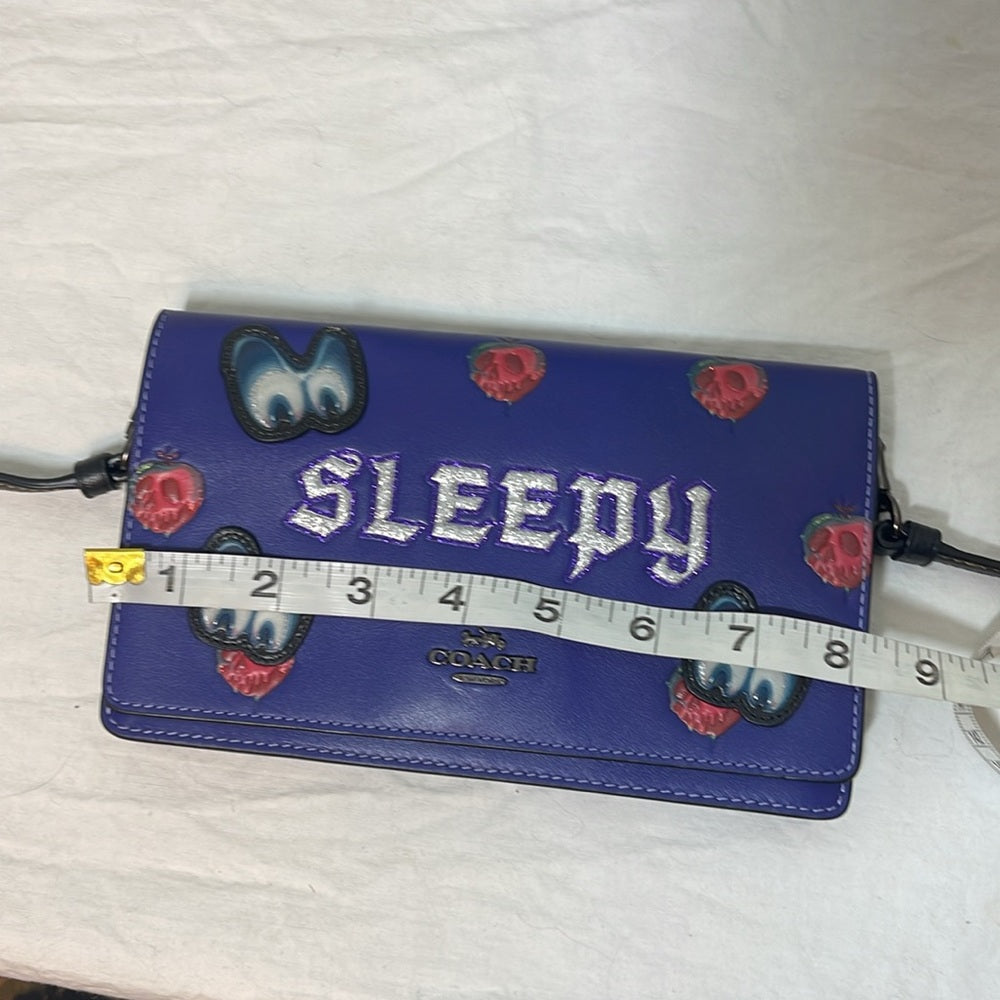 RARE Coach Disney A Dark Fairytale Leather Bag Snow White sparkly, sleepy apple