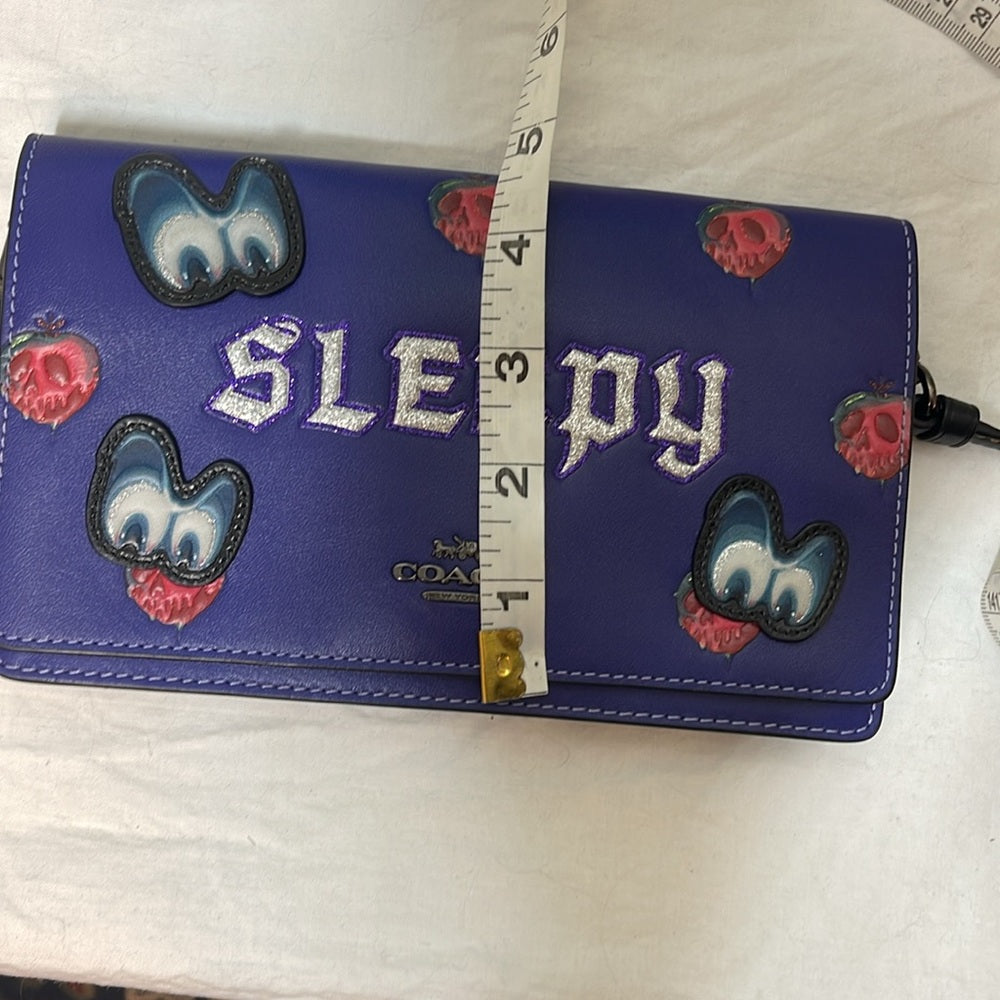 RARE Coach Disney A Dark Fairytale Leather Bag Snow White sparkly, sleepy apple