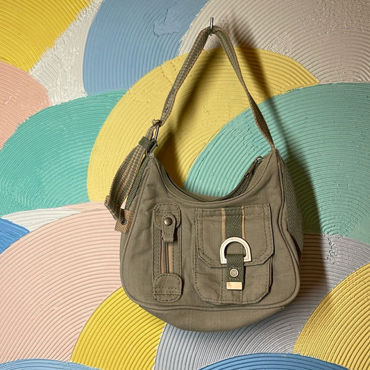 Y2K, vintage mini bag with zippers and snaps