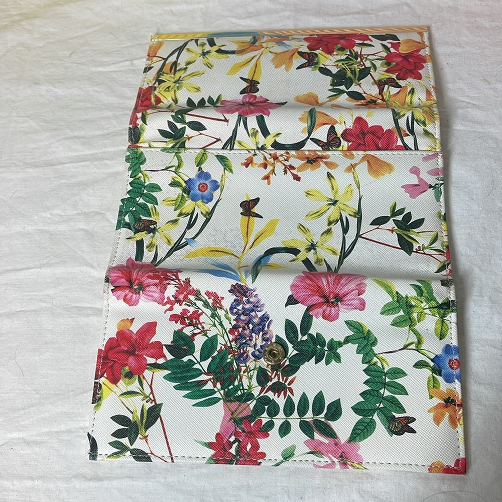 Safe keeper, wallet with butterflies, flowers, and gold features