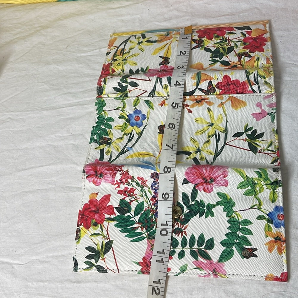 Safe keeper, wallet with butterflies, flowers, and gold features