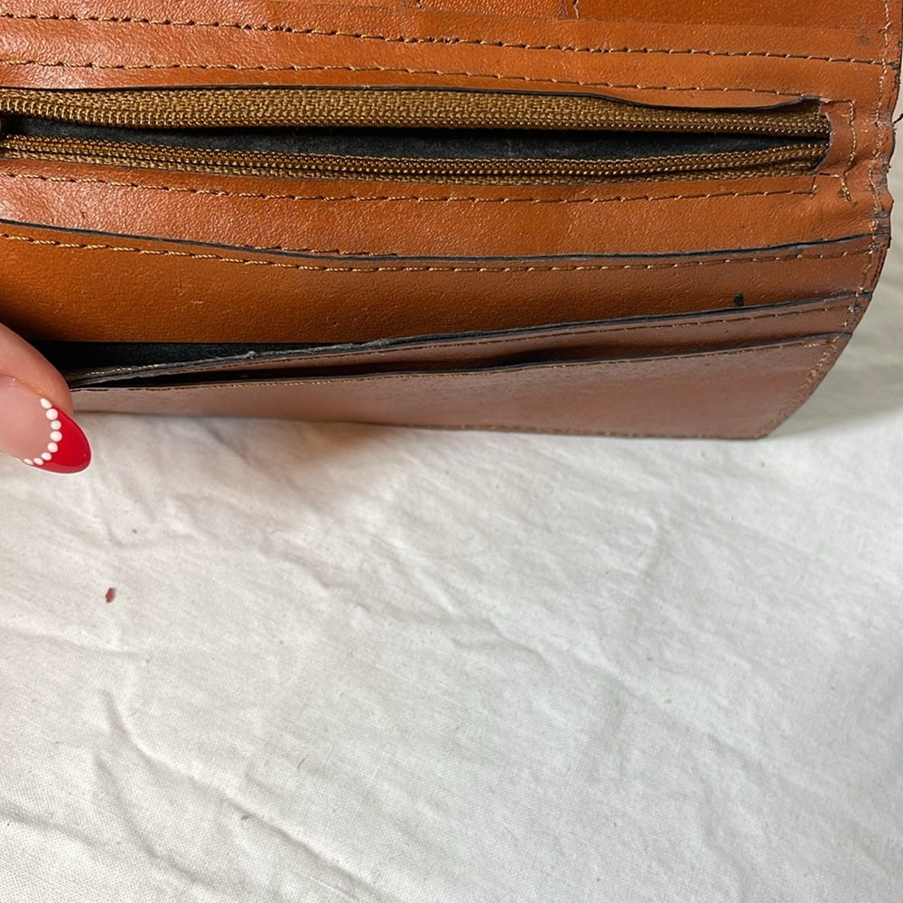 Vintage wallet with suede pho, alligator and snakeskin and gold bedazzle