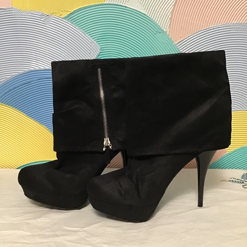 Candies black high heel boots size 9
