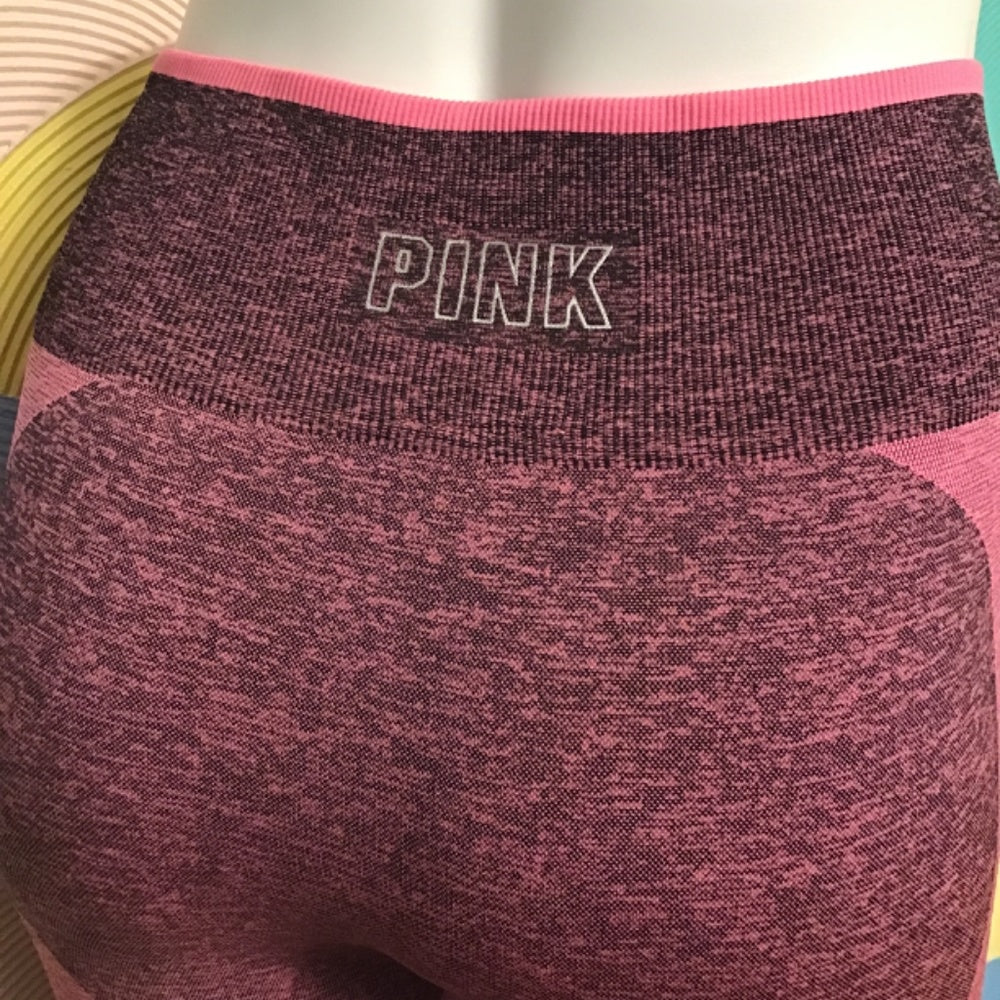 Pink Victoria secret seamless leggings color pink and black size S