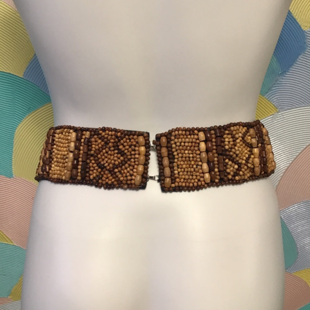 Beaded wood Belt