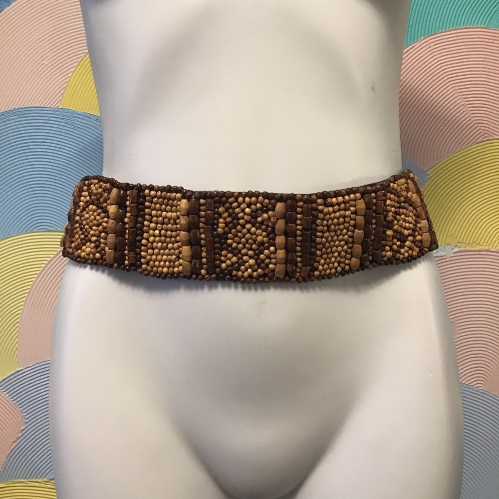 Beaded wood Belt