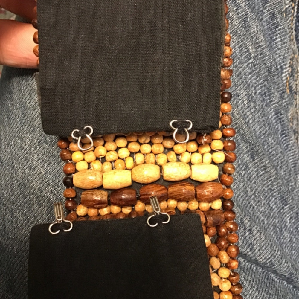Beaded wood Belt