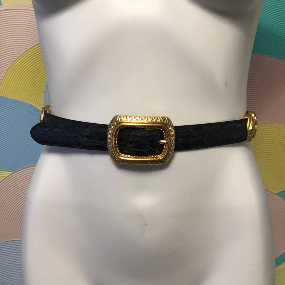Woman gold hearts belt faux leather