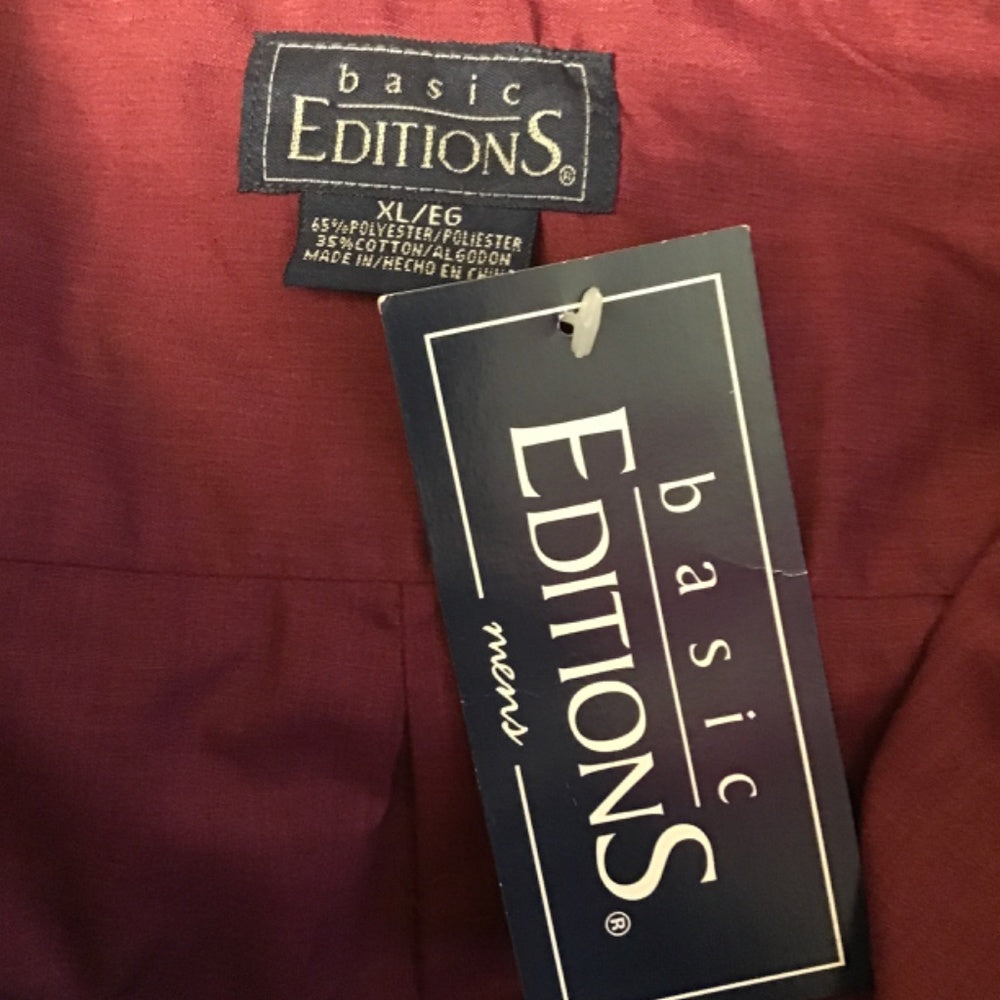 Basic editions maroon long sleeve shirt size XL