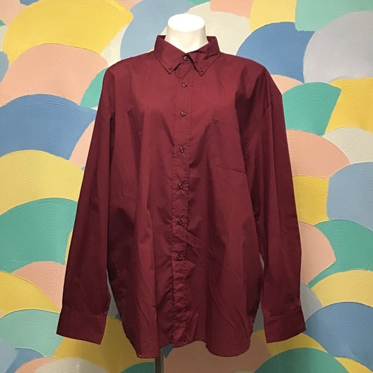 Basic editions maroon long sleeve shirt size XL