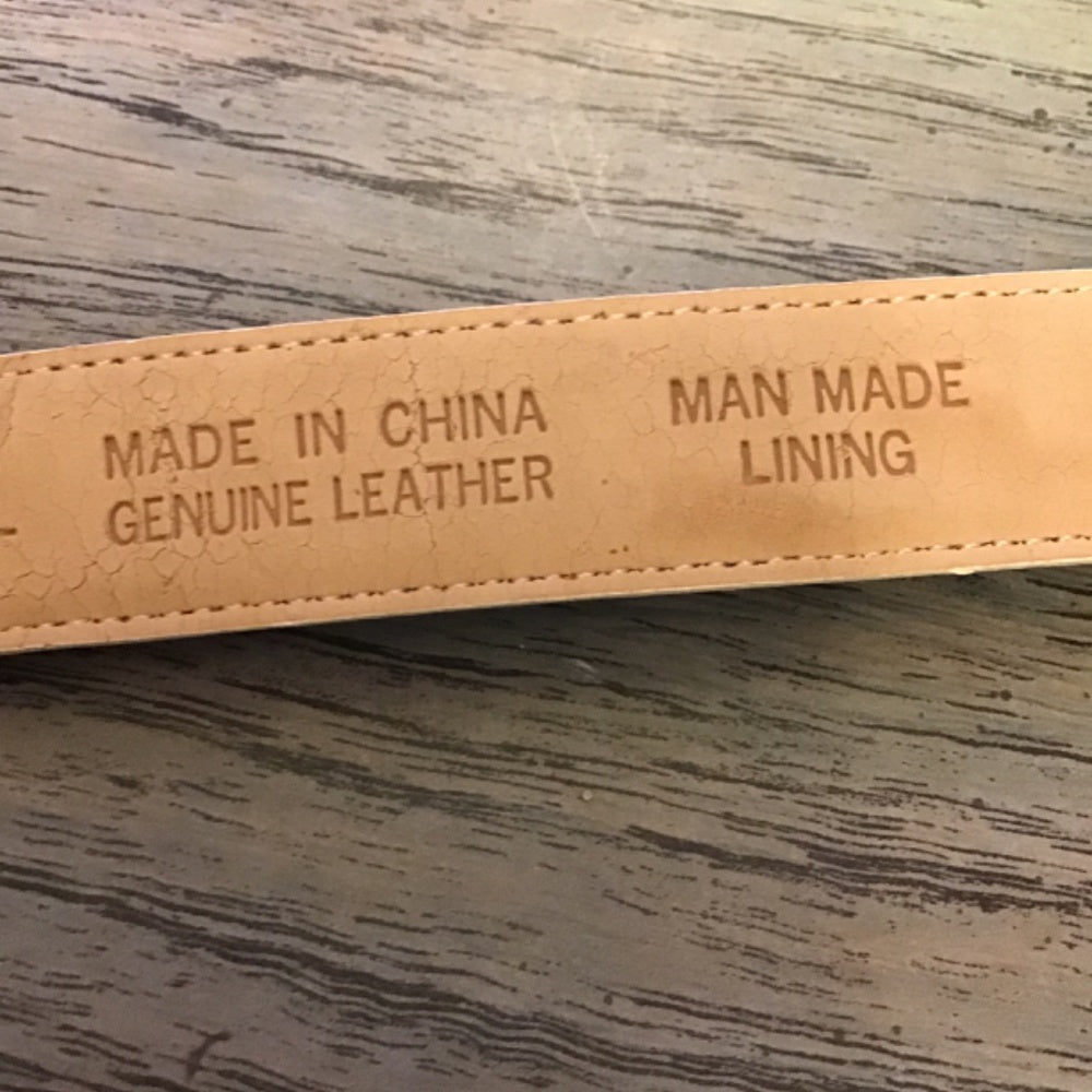 Genuine leather cream woman belt size L