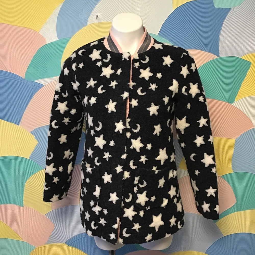 Cat & Jack jacket size L (10/12) black white and pink