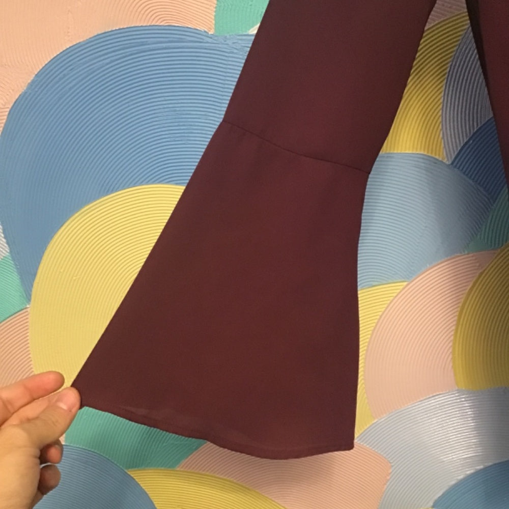 Juicy Couture maroon long sleeve neck rhinestones shirt size M