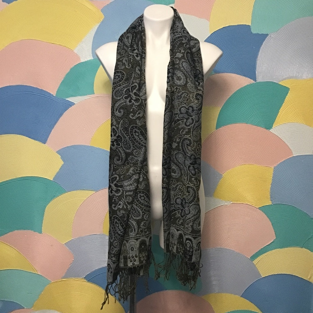 Pashmina 26X72 color blue yellow and black