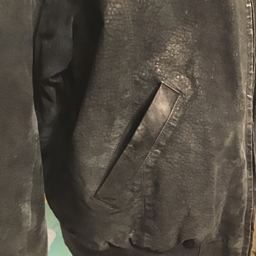 Vintage City Streets casual collection black leather jacket L