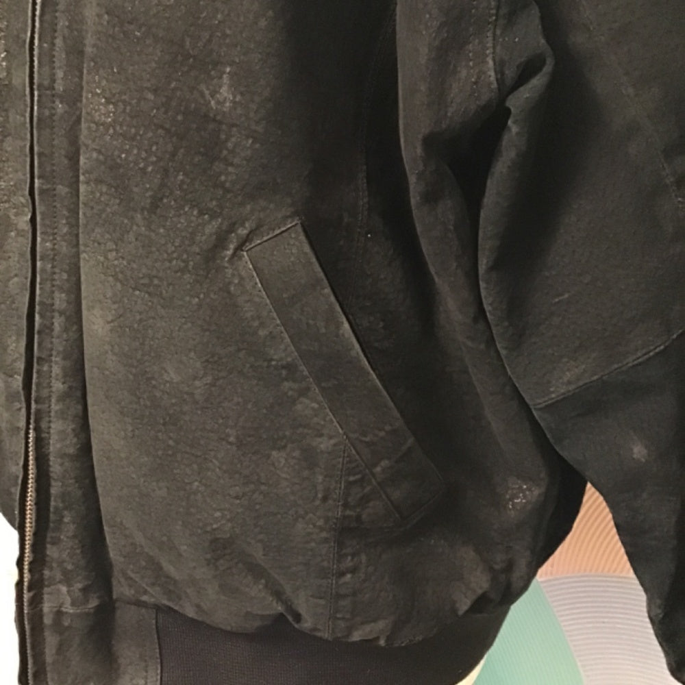Vintage City Streets casual collection black leather jacket L