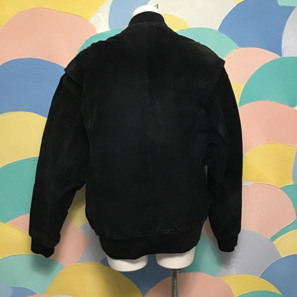 Vintage City Streets casual collection black leather jacket L