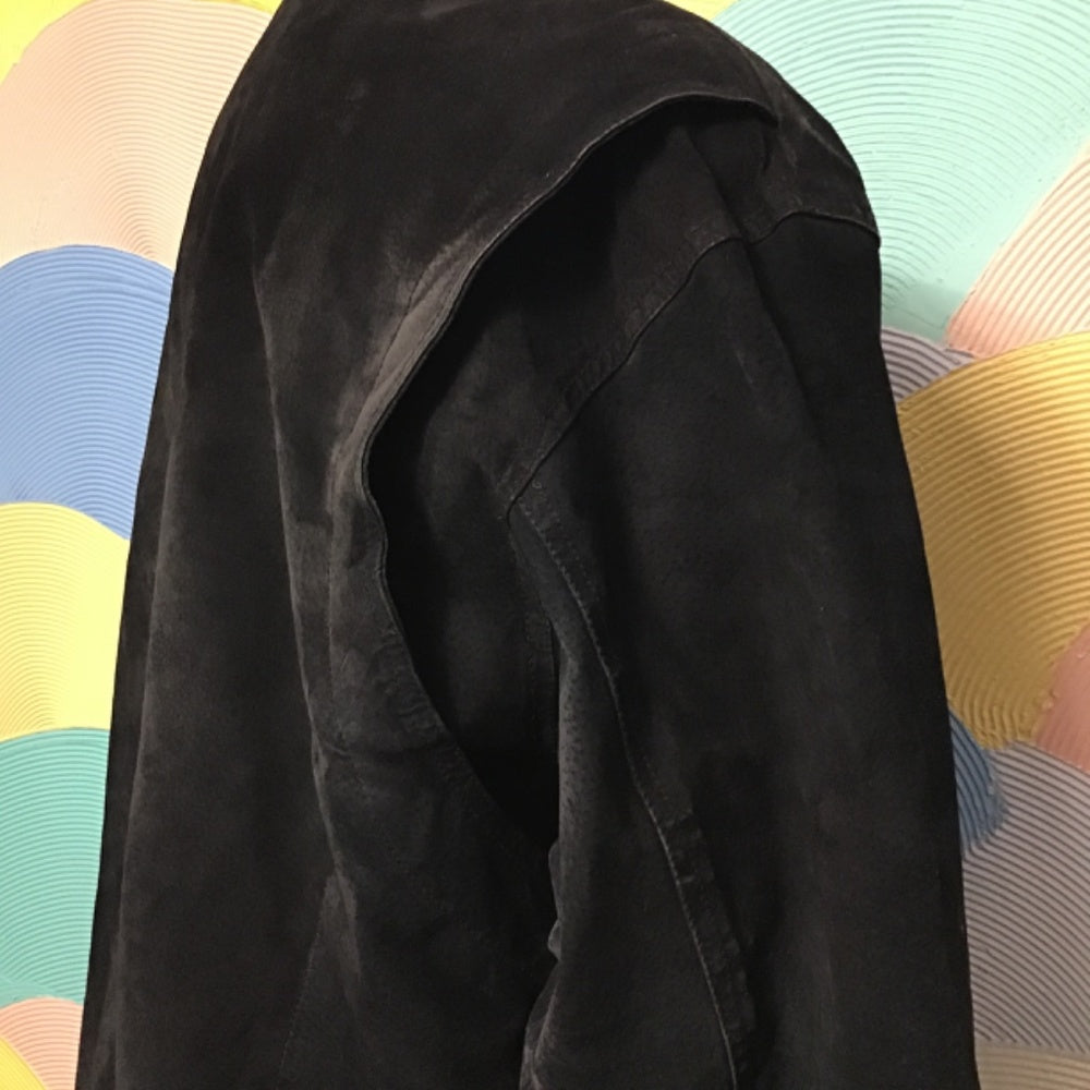 Vintage City Streets casual collection black leather jacket L
