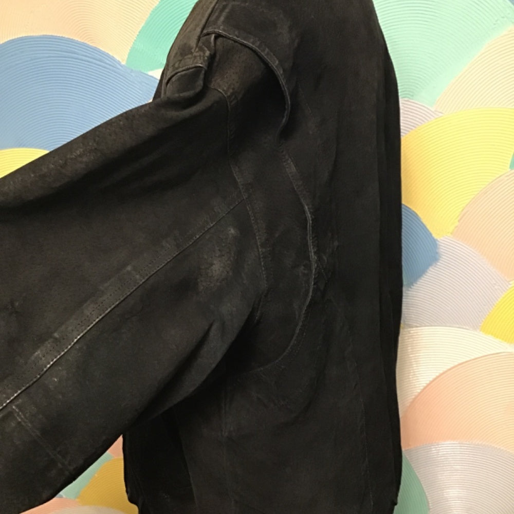 Vintage City Streets casual collection black leather jacket L