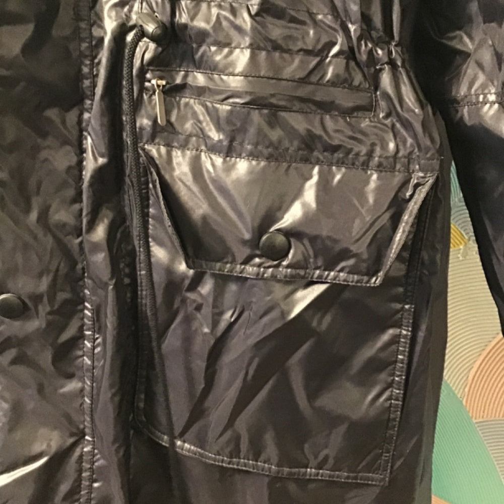 Warm Line waterproof black trench coat size 42