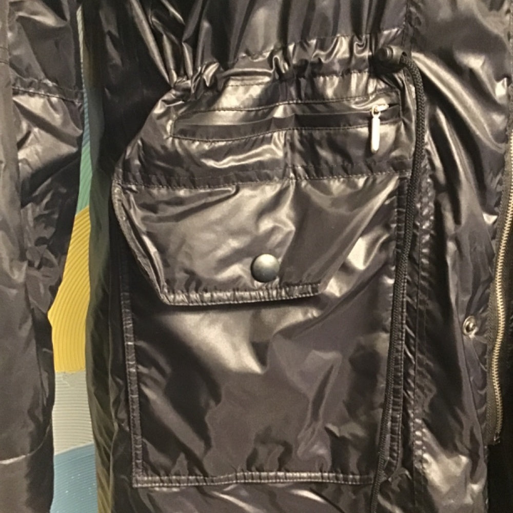 Warm Line waterproof black trench coat size 42