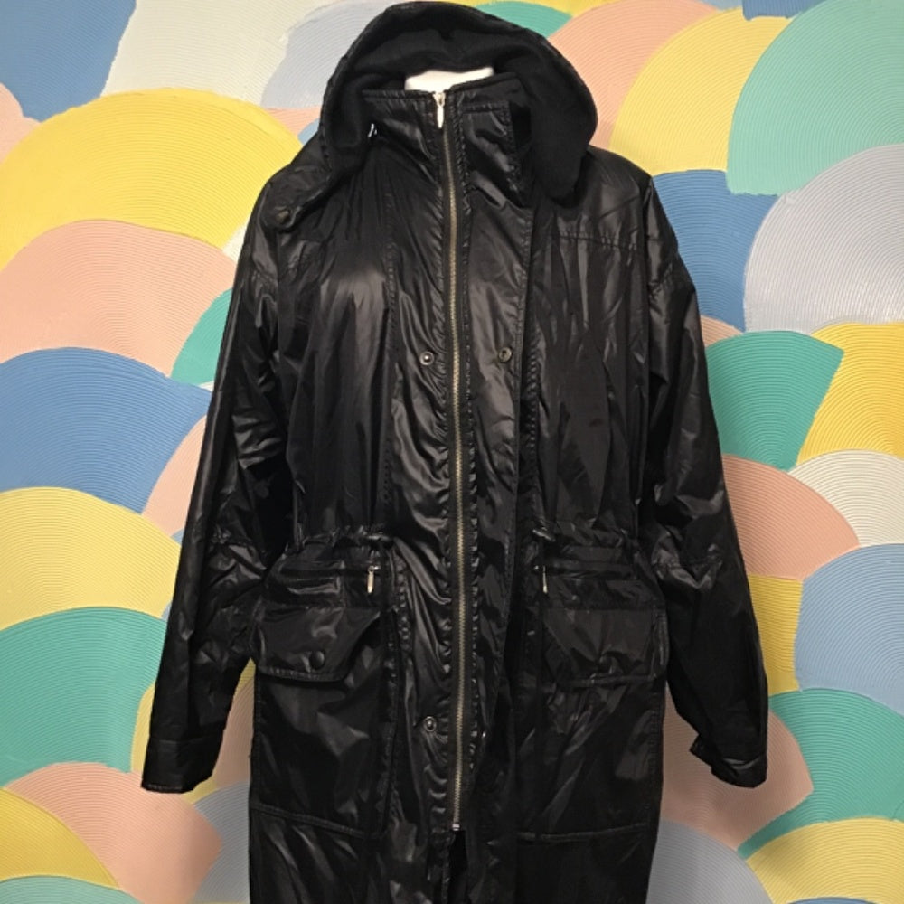 Warm Line waterproof black trench coat size 42