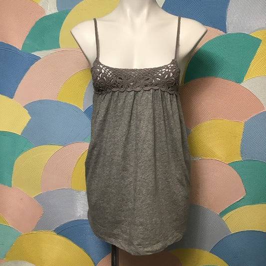 NWT Old Navy cotton embroidered gray blouse size M