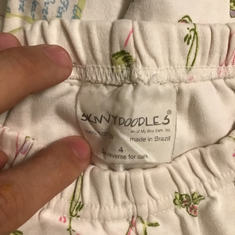 Kids Skivvy Doodles 100% cotton size 4 Pajamas