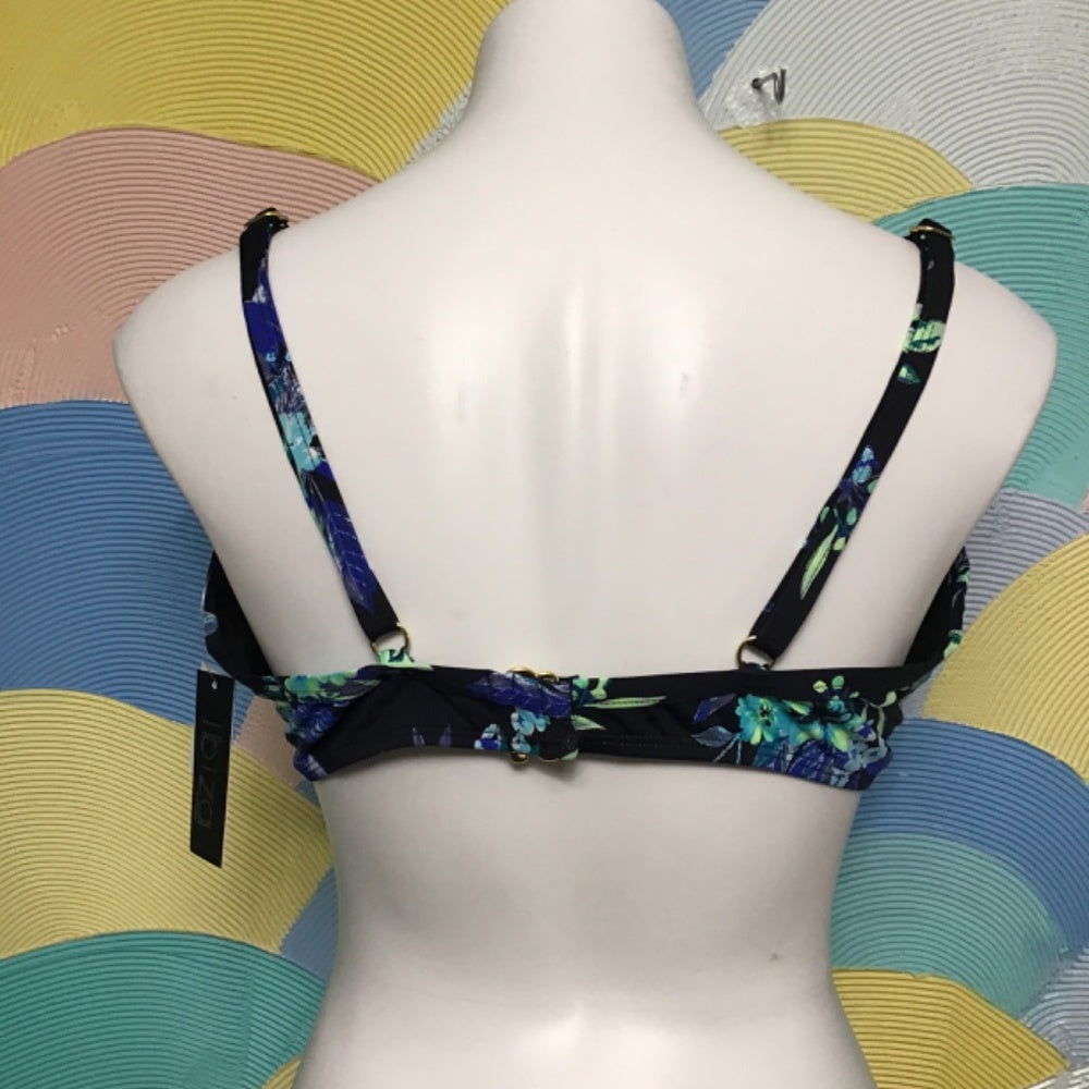NWT IBIZA swimware black floral Top size 3X