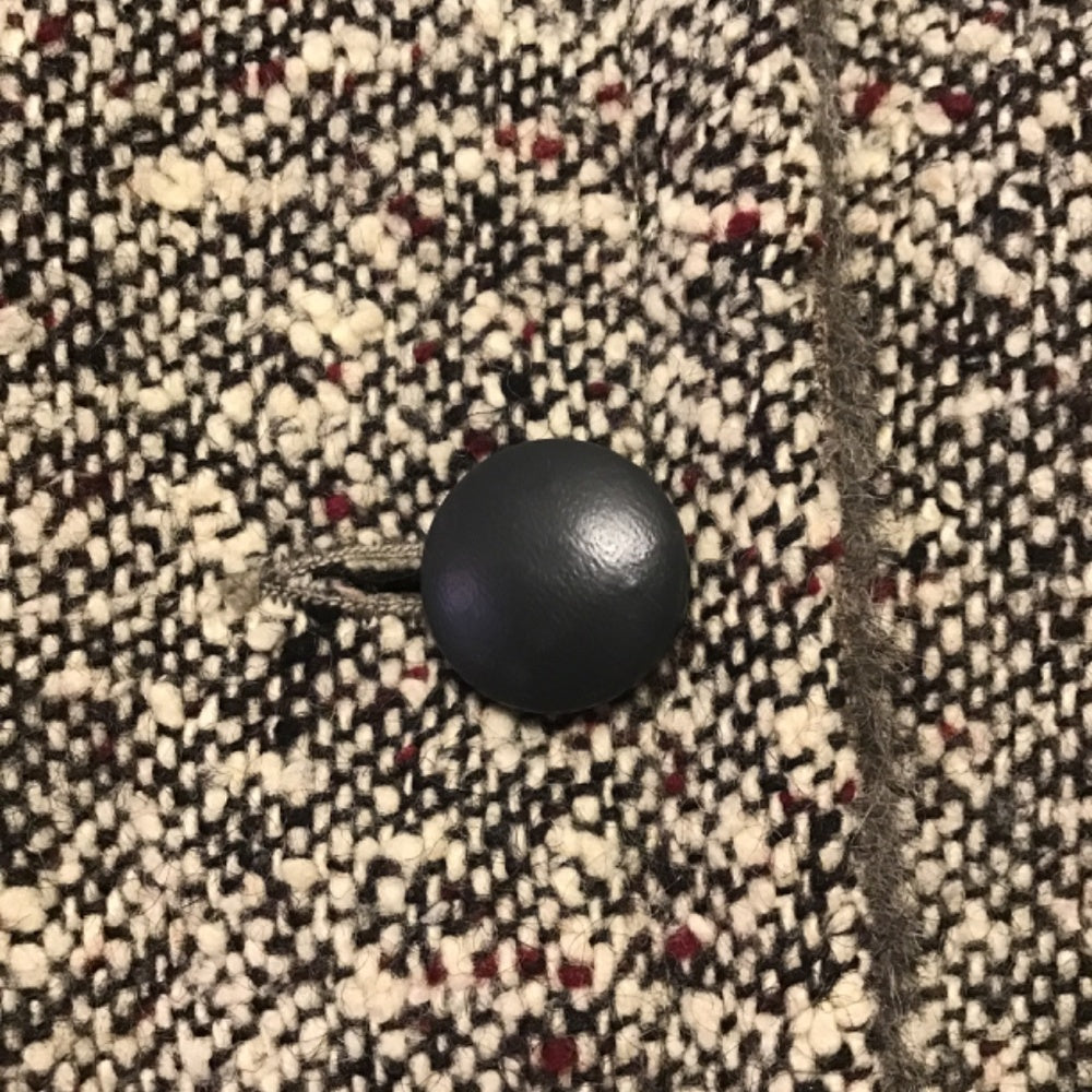 Vintage 1960 gray tweed faux fur coat