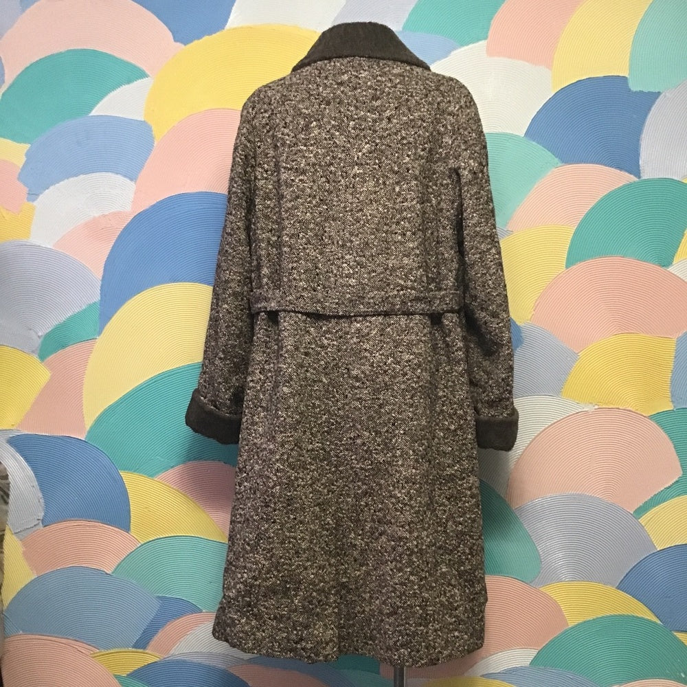 Vintage 1960 gray tweed faux fur coat