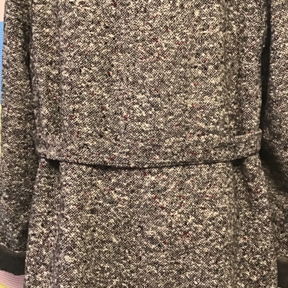 Vintage 1960 gray tweed faux fur coat