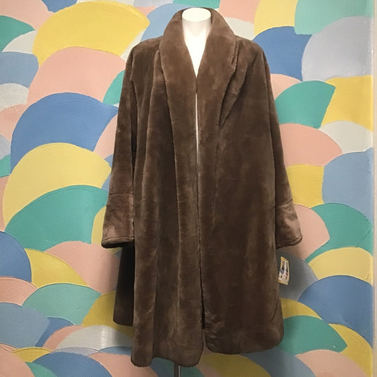 Vintage 1960 brown faux Fur coat size L
