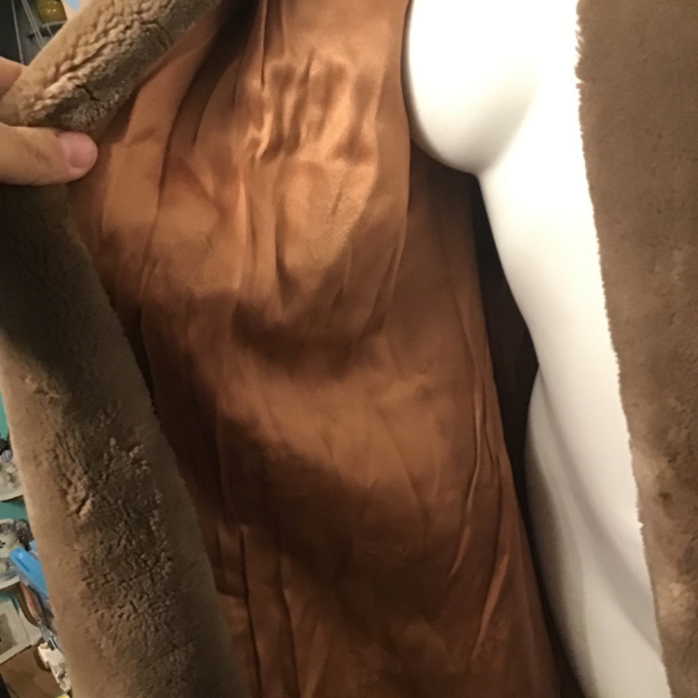 Vintage 1960 brown faux Fur coat size L
