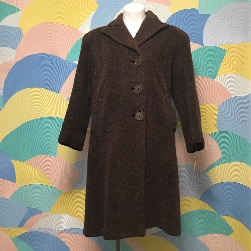 Vintage 1950 brown 100% wool Coat brown size M\L