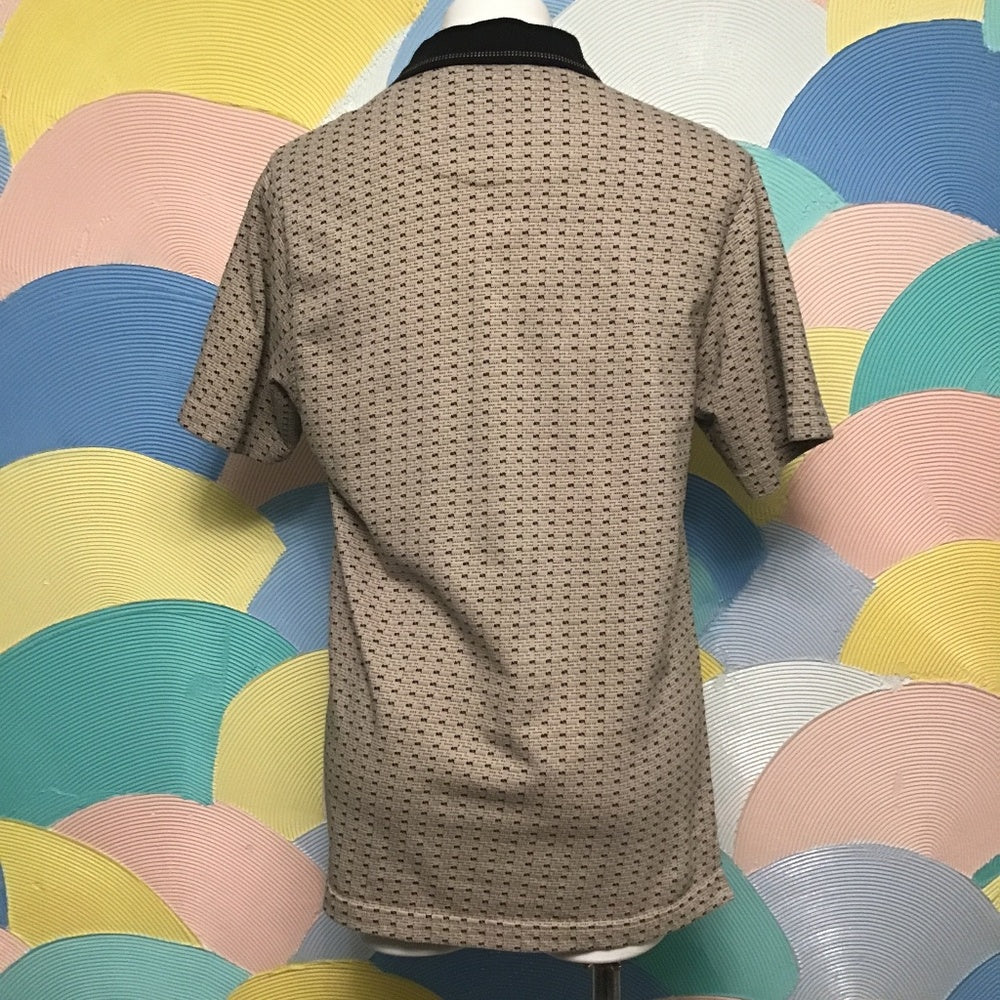 John Henry short sleeve Man shirt tan with black size M