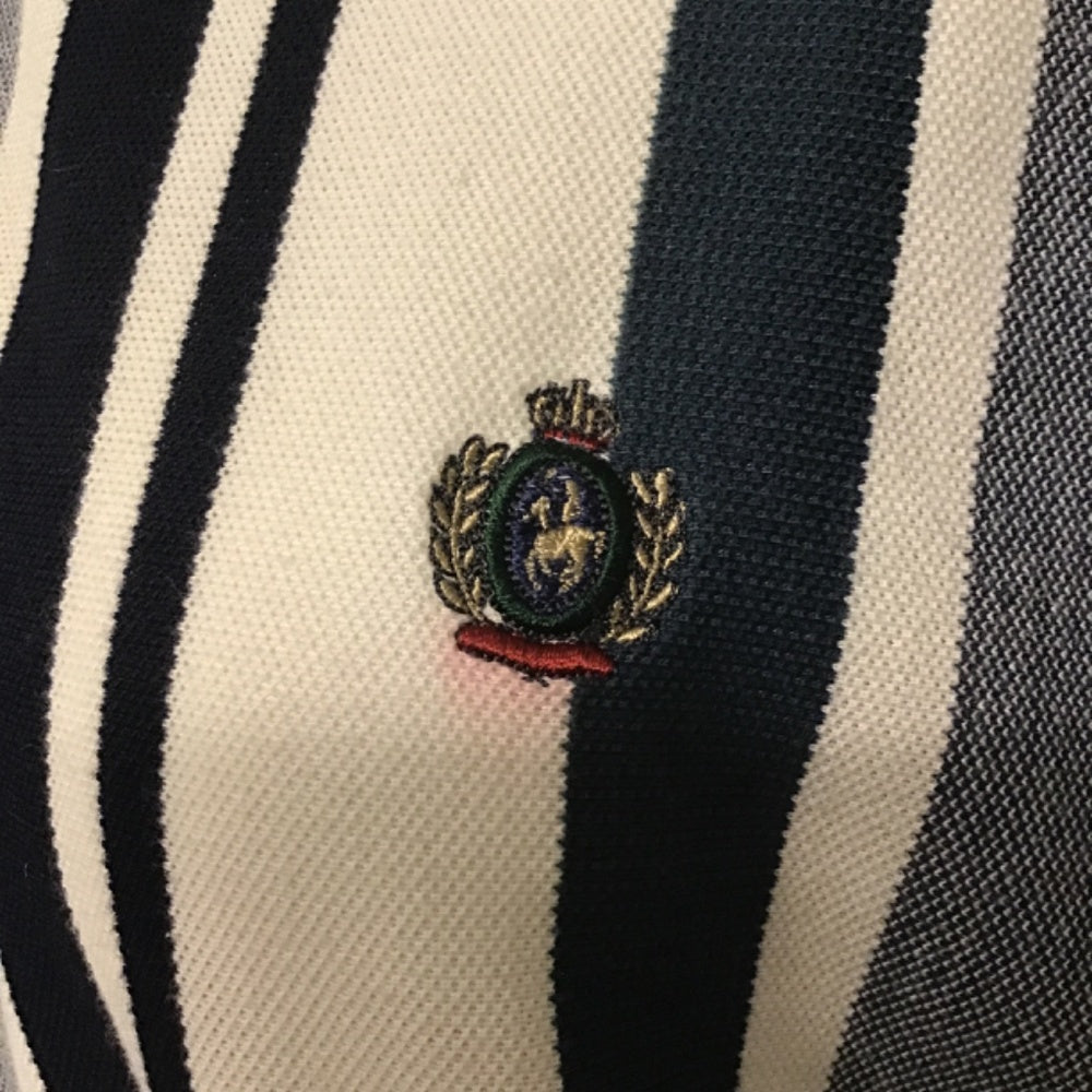 Knights of round table polo mans shirt size XL white and blue
