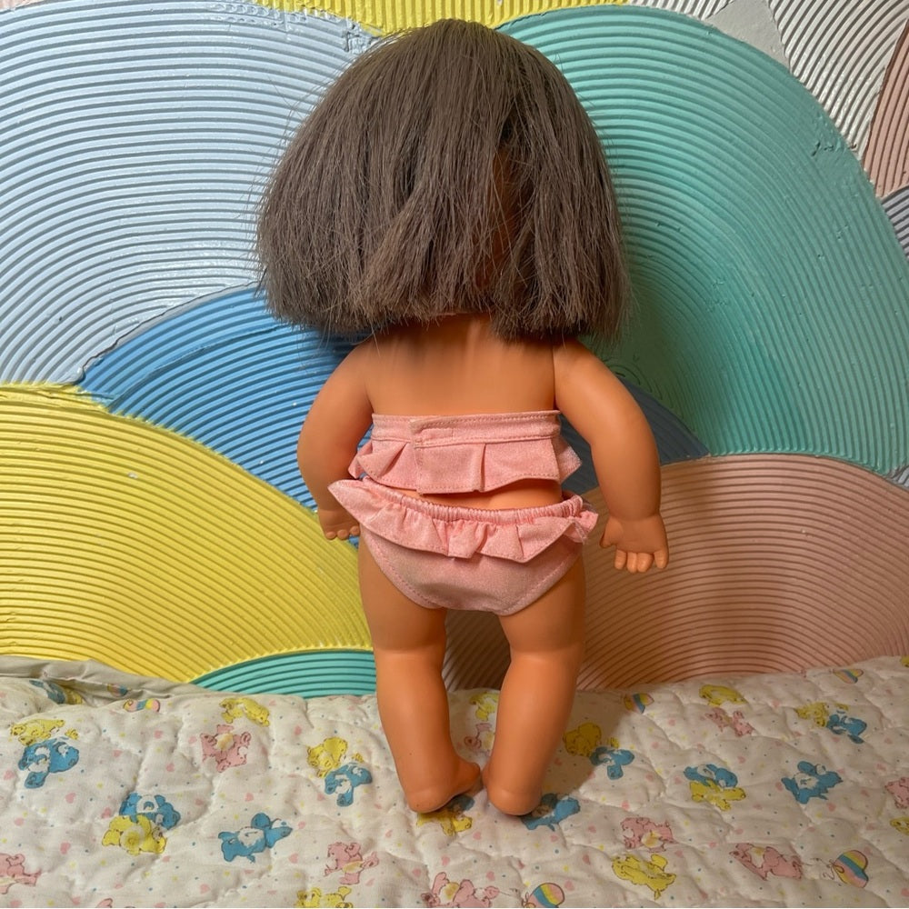 Tonka Original Bathing Beauty 13" Doll Jennifer Brown/Pink Color Change Hair